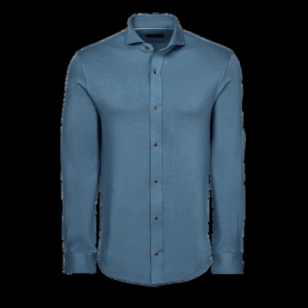 Greyson Catskill Vintage Indigo Knit Shirt Medium NEW Blue Tailored Long Sleeve
